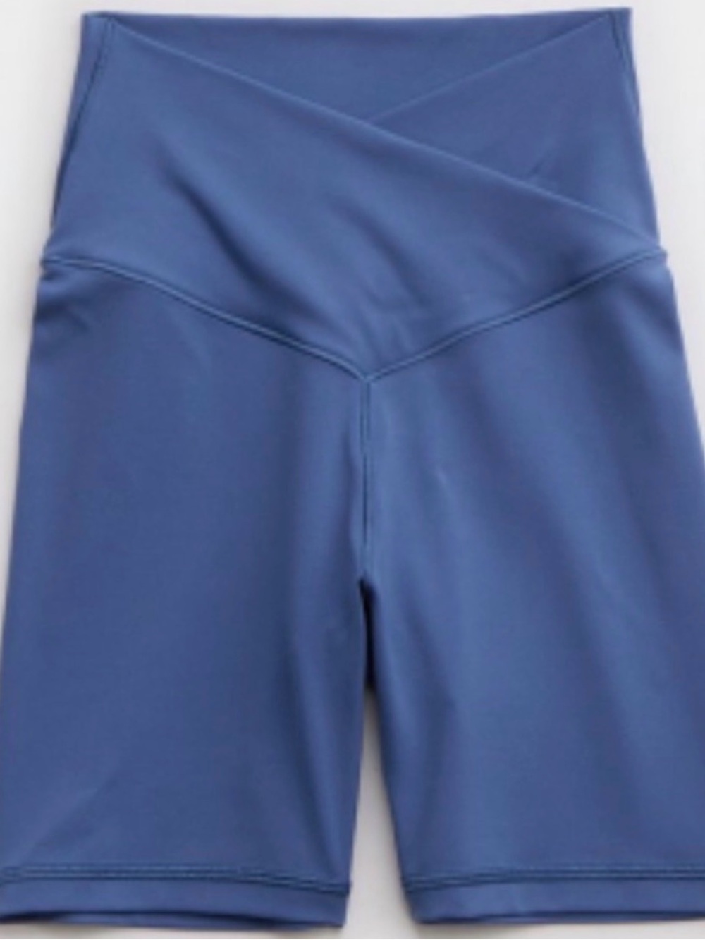 Aerie Offline 5” High-Waist Crossover Blue Bike Shorts